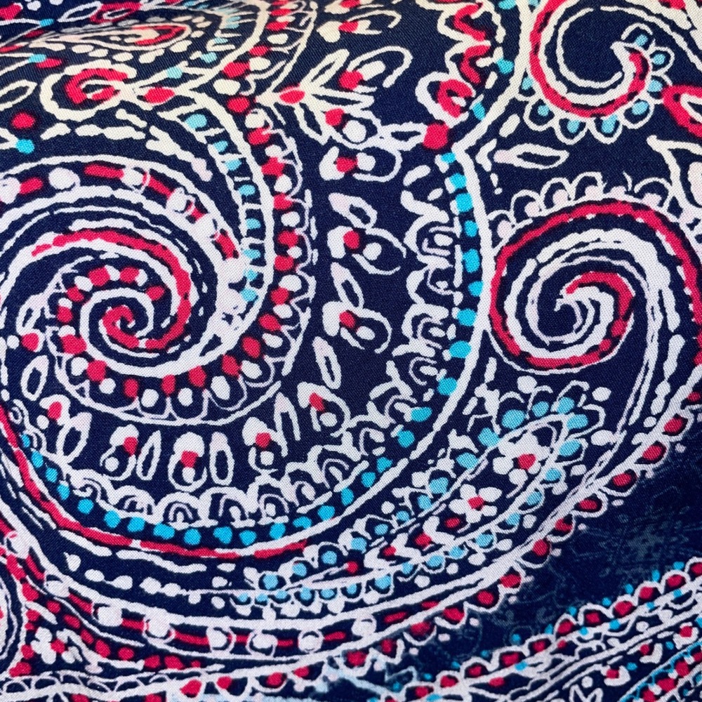 Daniel Rainn Boho Paisley Sleeveless Tunic Top Women's Navy Tassel Blouse - Picture 5 of 8